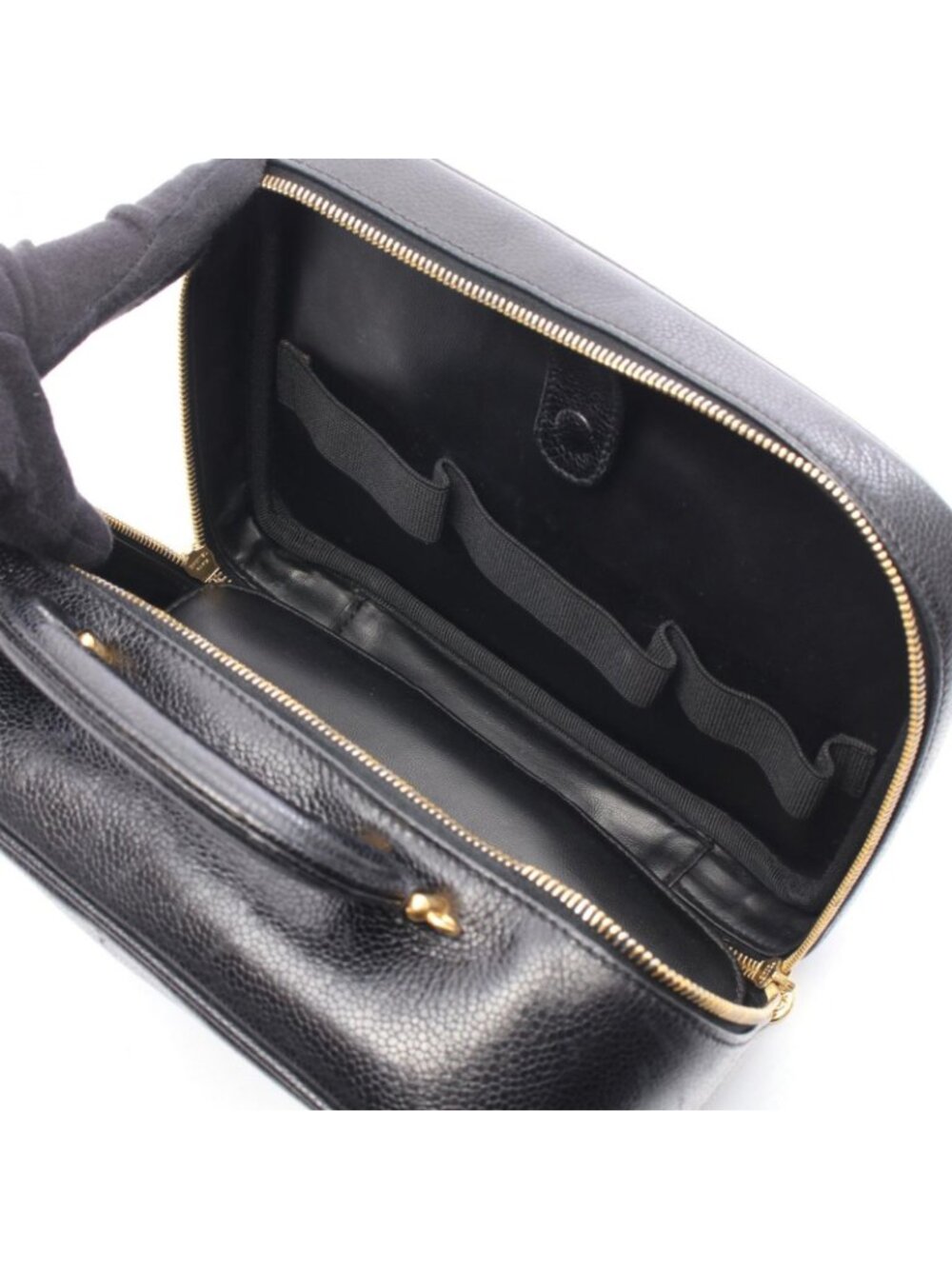 Chanel Handbag CC Logo 2-Way Black Calf CC Vanity - Picture 4 of 9